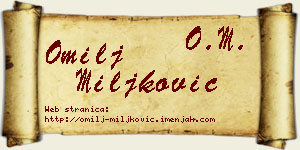 Omilj Miljković vizit kartica